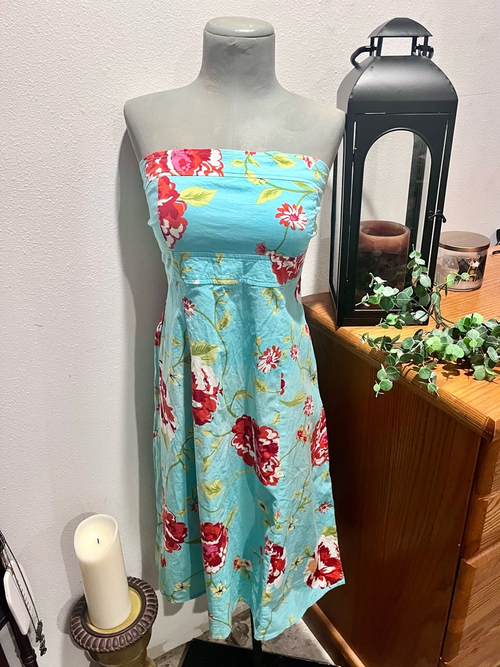 Vintage B. Darlin Floral Strapless Dress